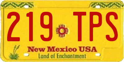 NM license plate 219TPS