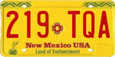 NM license plate 219TQA