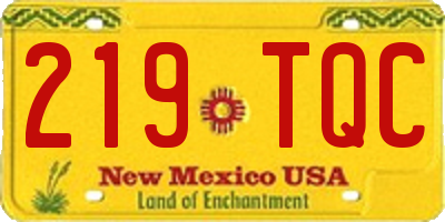 NM license plate 219TQC