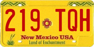 NM license plate 219TQH