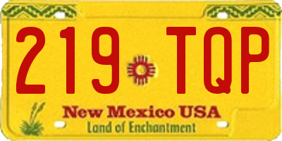 NM license plate 219TQP