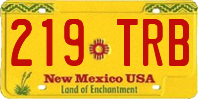 NM license plate 219TRB
