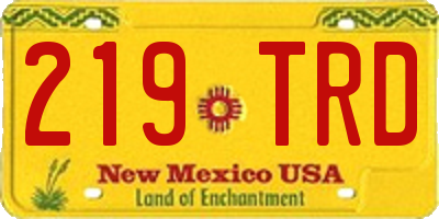 NM license plate 219TRD