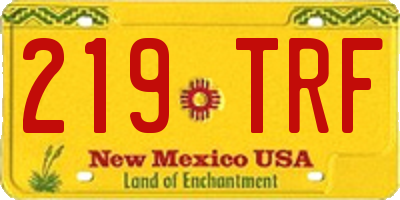 NM license plate 219TRF