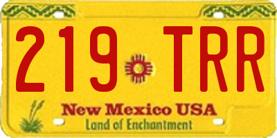 NM license plate 219TRR