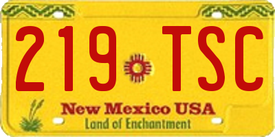 NM license plate 219TSC