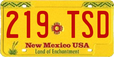NM license plate 219TSD