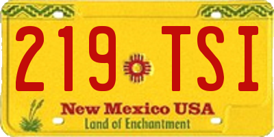 NM license plate 219TSI
