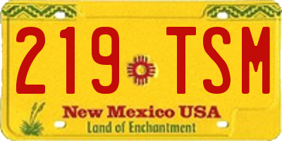 NM license plate 219TSM