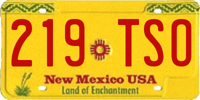 NM license plate 219TSO