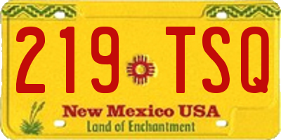 NM license plate 219TSQ