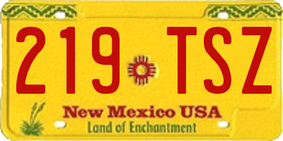 NM license plate 219TSZ