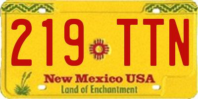 NM license plate 219TTN