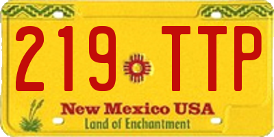 NM license plate 219TTP