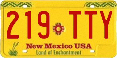 NM license plate 219TTY