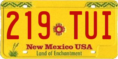 NM license plate 219TUI
