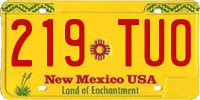 NM license plate 219TUO