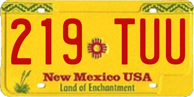 NM license plate 219TUU