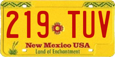 NM license plate 219TUV