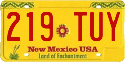 NM license plate 219TUY