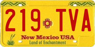 NM license plate 219TVA