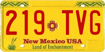 NM license plate 219TVG