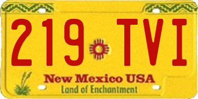NM license plate 219TVI