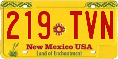 NM license plate 219TVN