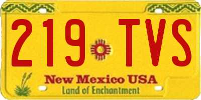 NM license plate 219TVS