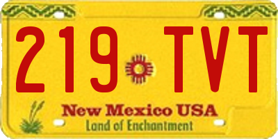 NM license plate 219TVT