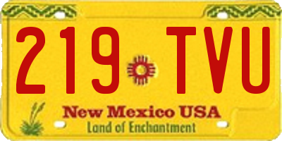 NM license plate 219TVU