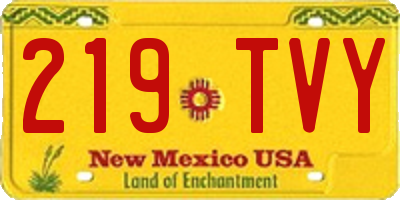 NM license plate 219TVY