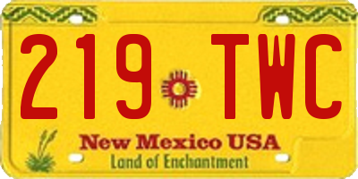 NM license plate 219TWC