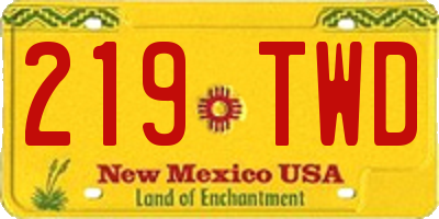 NM license plate 219TWD