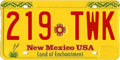NM license plate 219TWK