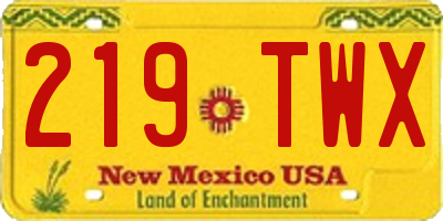 NM license plate 219TWX