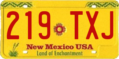NM license plate 219TXJ