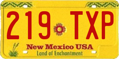 NM license plate 219TXP