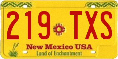 NM license plate 219TXS