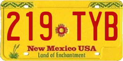 NM license plate 219TYB