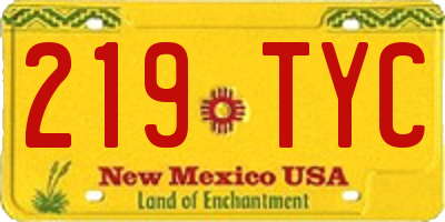 NM license plate 219TYC