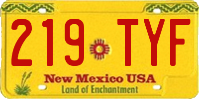 NM license plate 219TYF