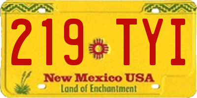 NM license plate 219TYI