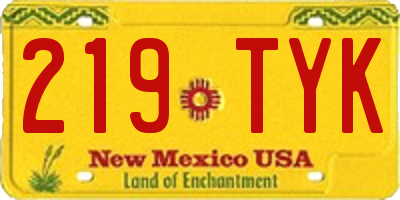 NM license plate 219TYK