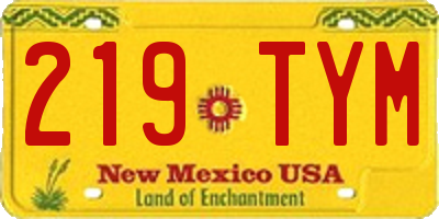 NM license plate 219TYM