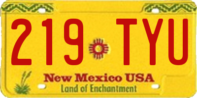 NM license plate 219TYU