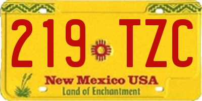 NM license plate 219TZC
