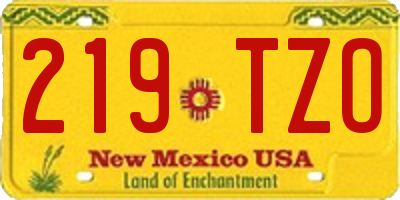 NM license plate 219TZO