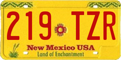 NM license plate 219TZR