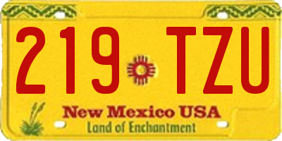 NM license plate 219TZU